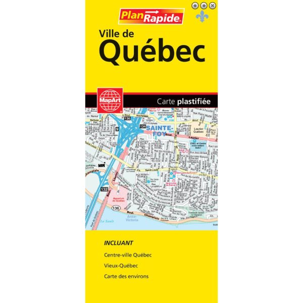 Carte Laminée de la ville de Québec For Cheap